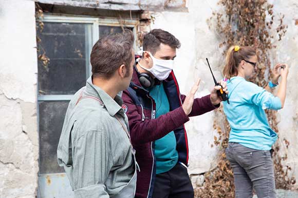 Petar Ristovski on the set of Once Upon a Time in Serbia