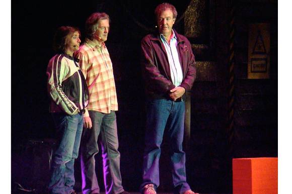 The BBC Top Gear presenting team of Richard Hammond, James May and Jeremy Clarkson