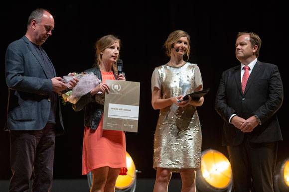 Vesna award for the best film for My Last Year as a Looser: Danijel Hočevar, (producer) and Urša Menart (director) - from left to right