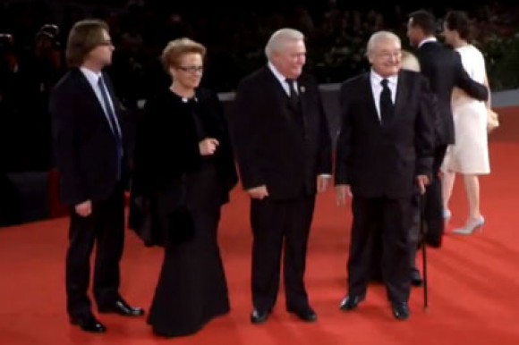 Andrzej Wajda and Lech Walesa in Venice