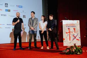 Cristian Mungiu, Marius Olteanu, producer Carla Fotea and Yves Martin – Chief Marketing Officer with Orange Romania