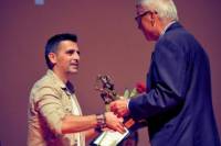 Producer Alexander Penev receiving the Golden Rose award for the film In the Heart of The Machine