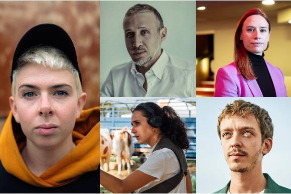 © From left to right: Molly Manning Walker © DR / Roberto Minervini © Olga Prudka / Vanja Kaludjercic © Anne Reitsma / Louise Courvoisier © Laurent Le Crabe / Nahuel Pérez Biscayart © DR